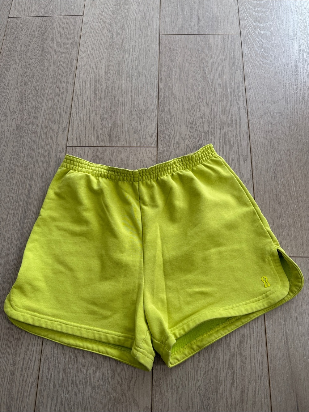 Women's Neon Lime Athletic Shorts with Elastic Waist